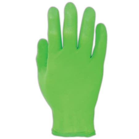 Showa 7705PFT, Disposable Gloves, 4 mil Palm, Nitrile, Powder-Free, M, 100 PK, Green 7705PFTM